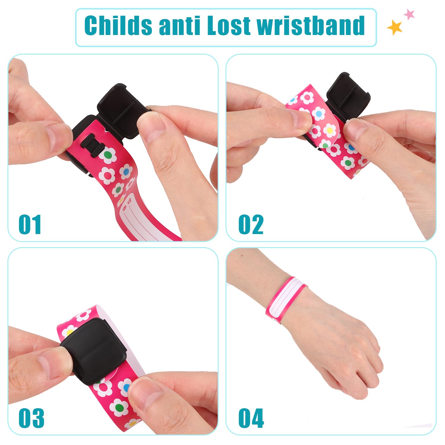 Pulseras Identificativas Niños SJBAUTYO - Antiperdida y de Emergencia, Reutilizables e Impermeables. Ideal para Viajes, Juegos y Escuela. Set de 16 Piezas Pulseras Identificativas Niños SJBAUTYO - Antiperdida y de Emergencia, Reutilizables e Impermeables. Ideal para Viajes, Juegos y Escuela. Set de 16 Piezas