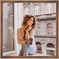 Vista 64 de Marco de Madera Marrón de 16 x 20 Pulgadas, Marco de Madera de 20 x 16 Pulgadas con Grano de Madera Natural Rústico, Marco de Pared Moderno Marrón