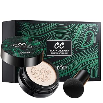 SADOER, Mushroom Head CC Cushion Foundation, HD Brightening Oil Control Formula, Ivory/natural color, 20g CC air cushion ivory white 20g