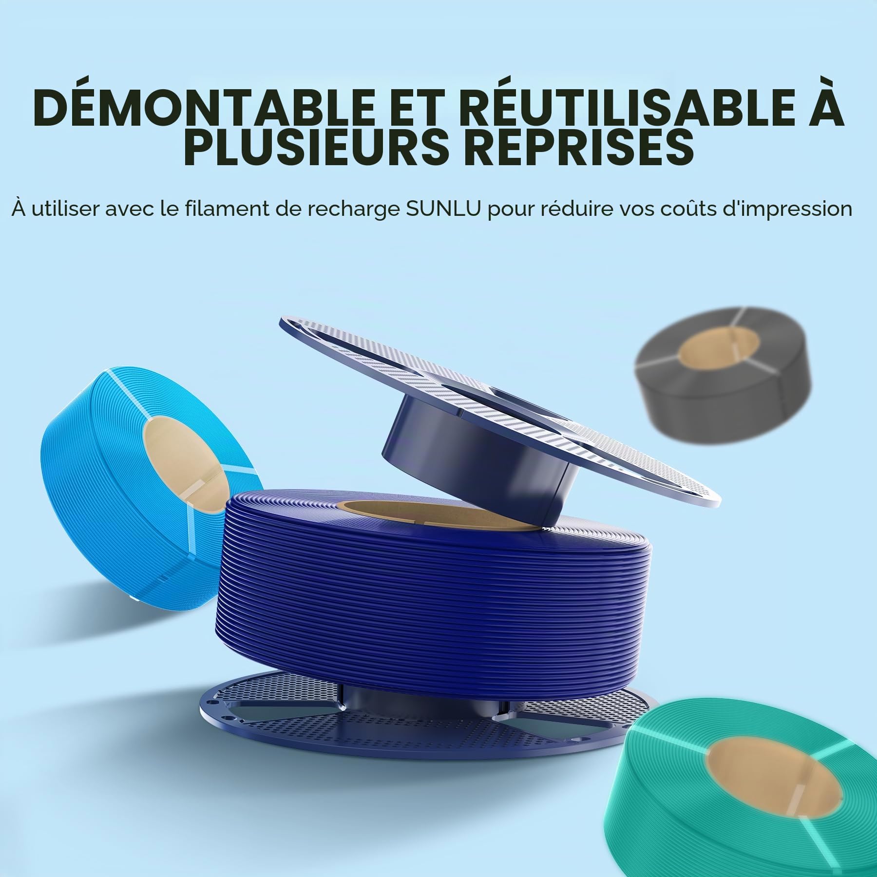 SUNLU PLA Filament 1,75mm 16 Couleurs 4KG Bobine Imprimante 3D