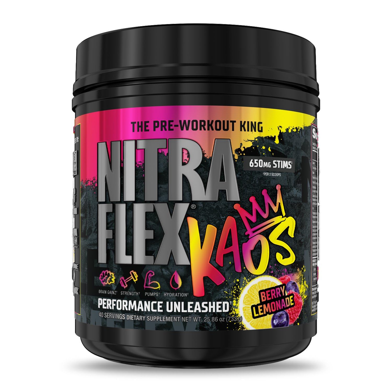 GAT SPORT Nitraflex KAOS Pre-Workout Powder (Berry Lemonade)
