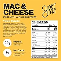 Vista 2 de SuperFat Macarrones y queso Keto Pasta proteica Pasta baja en carbohidratos Pasta rápida y fácil sin gluten Macarrones y queso sin gluten