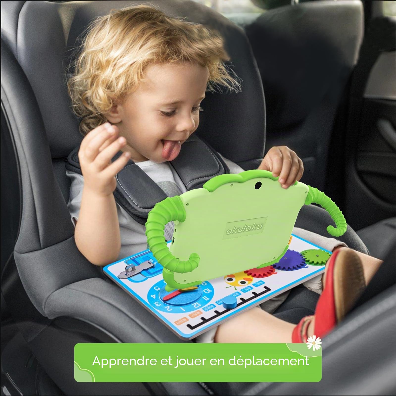 Tablette d'apprentissage pour enfants de 7" à partir de 3 ans avec étui adapté aux enfants 2 Go de RAM 32 Go de ROM Tablette d'apprentissage Android 10 Go Quad Core WiFi Bluetooth Double appareil