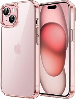 JETech Case for iPhone 15 6.1-Inch, Non-Yellowing Shockproof Phone Bumper Cover, Anti-Scratch Clear Back (Pink)