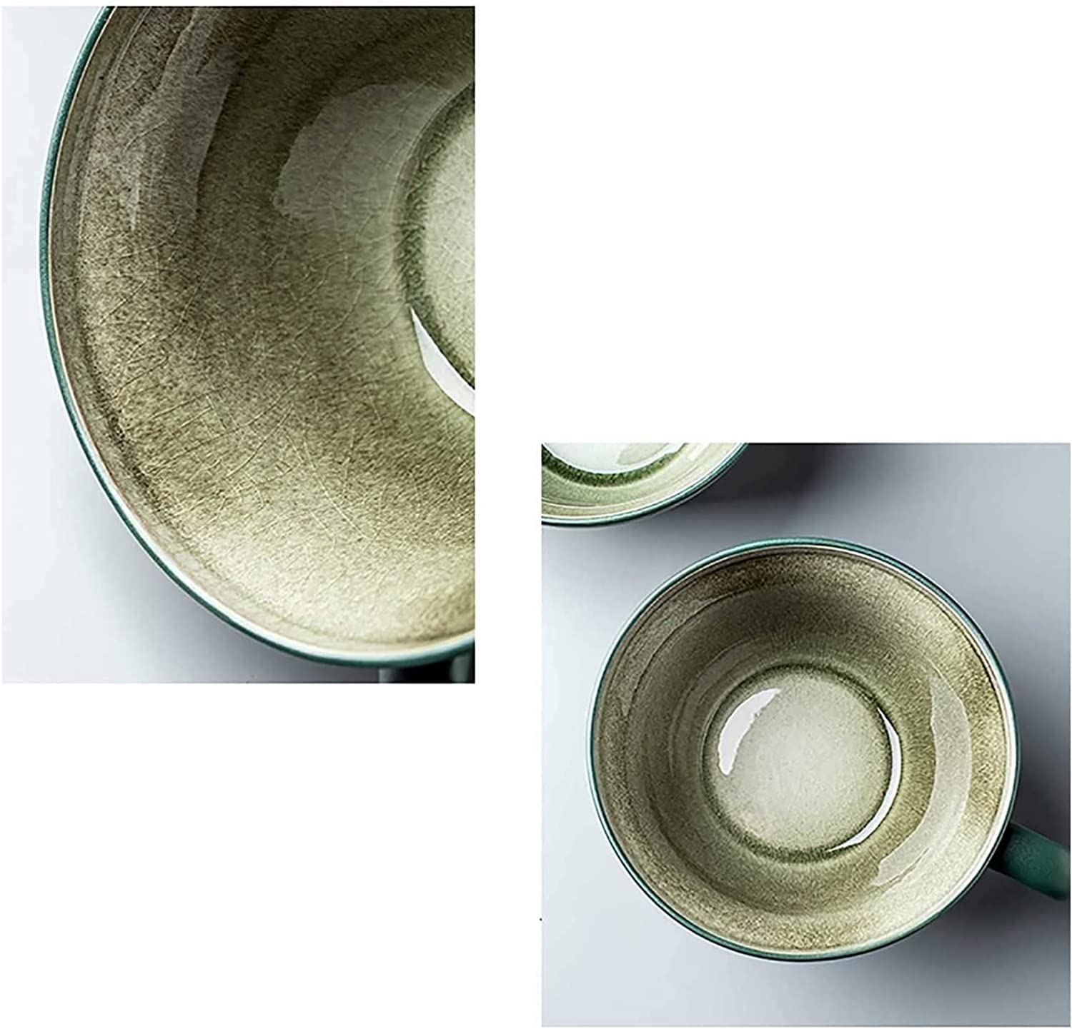 miska, uchwyt na kubek do zupy miska na zupę, ceramiczne kubki na śniadanie kawę herbatę zupę, duża 17OZ miska śniadaniowa mikrofalówka płatki owsiane miska na zupę