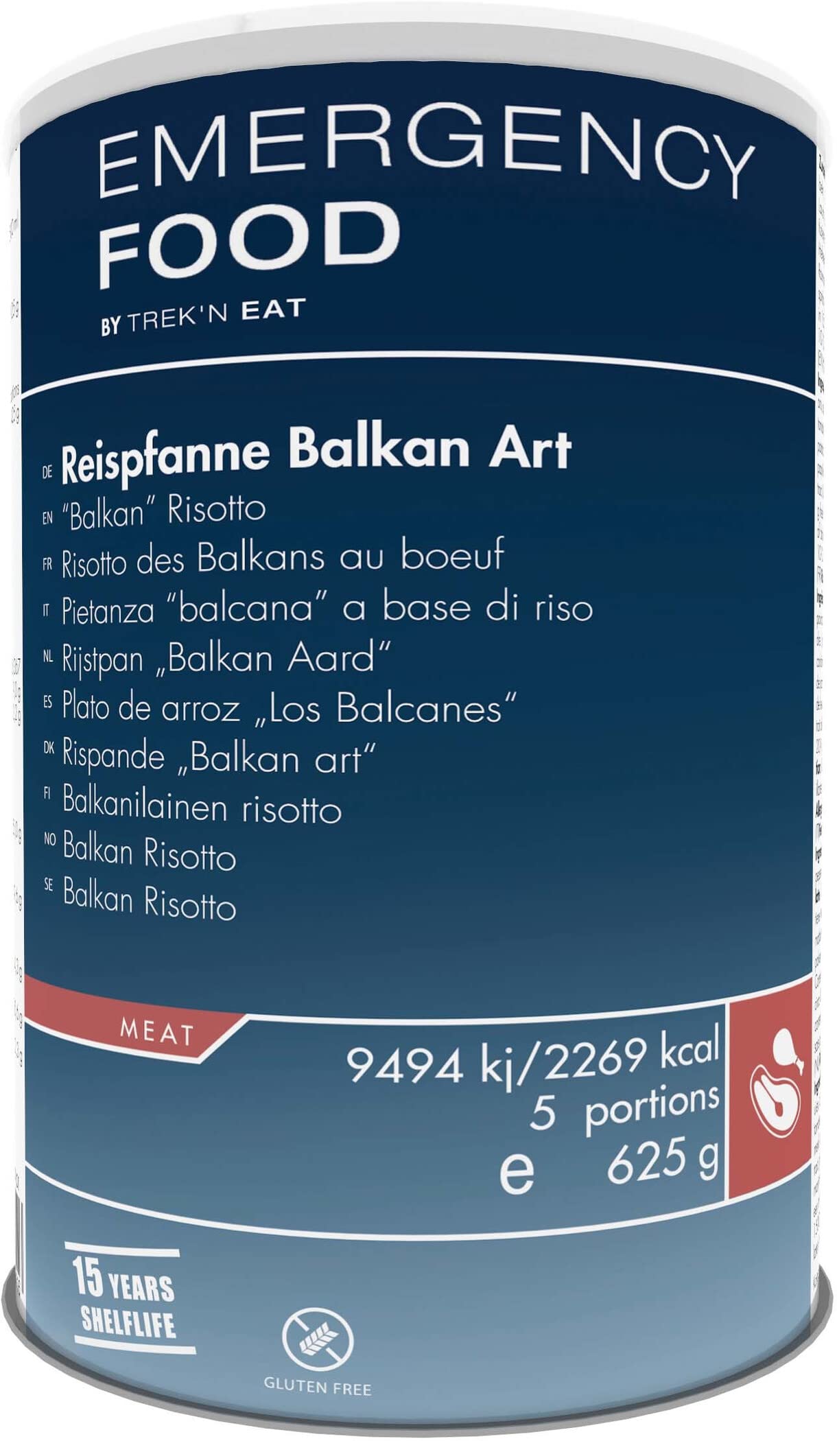 Katadyn Emergency Food Reispfanne Balkan Art, Notvorrat beim Campen, Trekking, etc. Stärkend und nährend. 1x600g DoseKatadyn