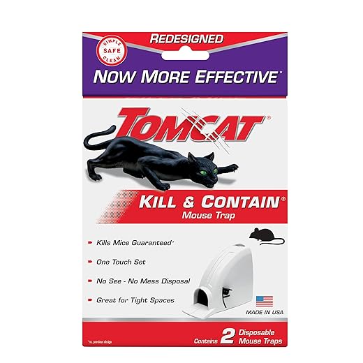 Tomcat Kill & Contain Mouse Trap, Never See a Dead Rodent Again, 2 Traps