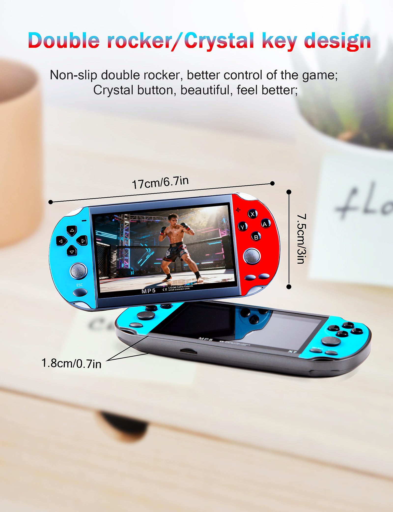 CZT Console de Jeu 4.3 Po Rétro Console avec 3000 Jeux Intégrés Supporte MP3/MP4 Archivables Retro Gaming Console Portable De Jeux Enfant Arcade Emulateur Cadeaux pour Les Gens