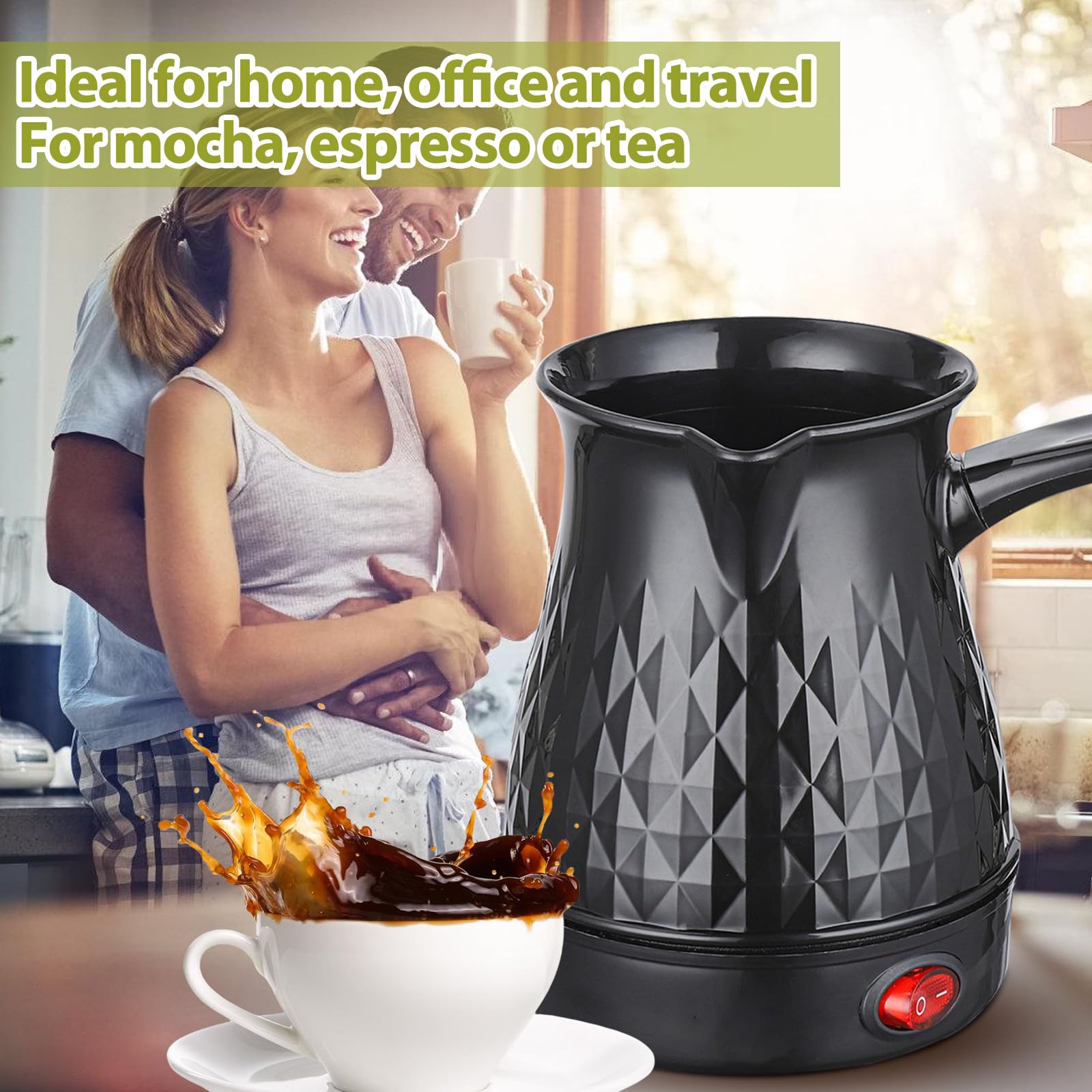 Vegena Caffettiera Turca,500ML 600 W,220 V,Caffettiera Elettrica Turca Elettrica,Caffettiera Elettrica Araba,Caffettiera Elettrica Per Tè E Latte,Tacchino Per Tè Espresso