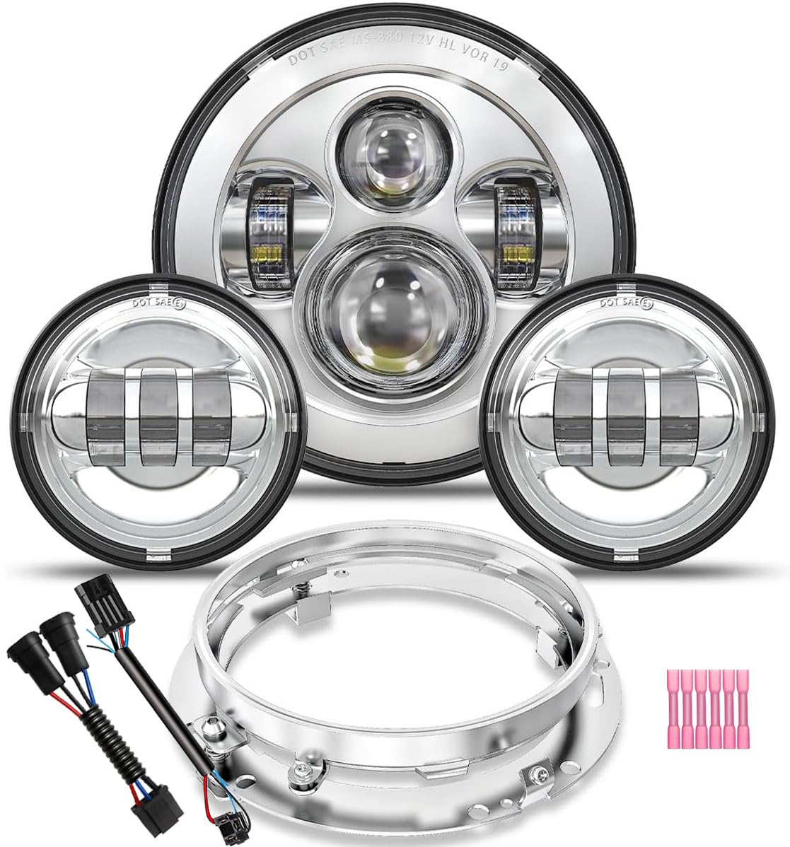 Amazon | TRUCKMALL 7インチ LED ヘッドライト フォグライト DOT