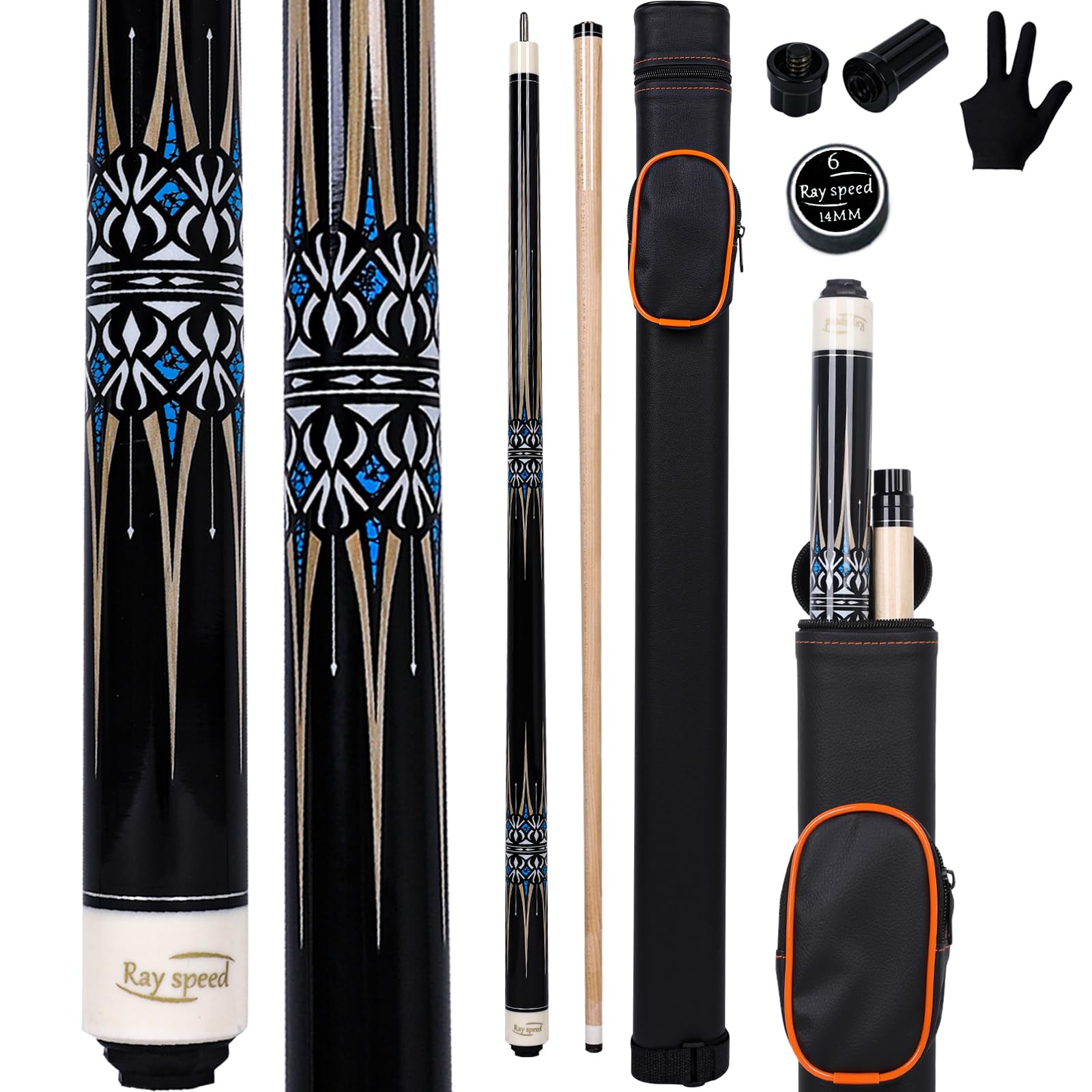 Ray speedPool Cue Stick with Hard Case Professional Billiard Pool Stick 19/20oz Pool Stick