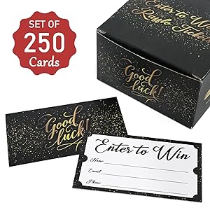 L LIKED 250 Raffle Tickets 3.5"x2"Enter to Win Card Great for Entry Cards Contest,Raffles,Ballot Box, Auction, Fund Raisers, Fairs, Carnivals, and More - with Space for Collect Name Email Phone