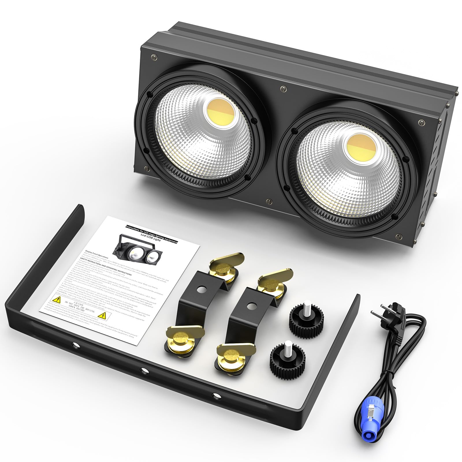 COB 200W Faro Teatrale, Accecatori LED D mx Bianco Freddo/Caldo Luce di Scena Effetti Illuminazione Blinder D MX 8CH, Faretto Luci da Palco per Discoteca Matrimonio Bar Feste Pubblico
