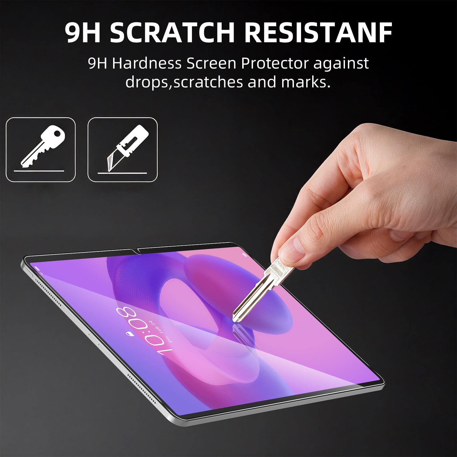 Pellicola Protettiva Vetro Temperato 9H HD Trasparente per Lenovo Idea Tab Pro/Yoga Tab Plus 2025 / Tab P12 2023 12,7", Anti Graffio