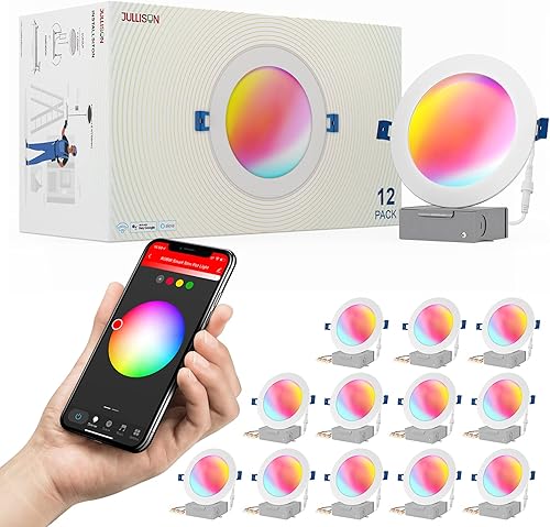 Miniatura 12 de Downlight Inteligente LED Empotrado Sin Caja de 3", Control por Aplicación WiFi y Voz, 120VAC, 7W, 420LM, RGB + 2700K-6000K, ETL & FCC & IC,