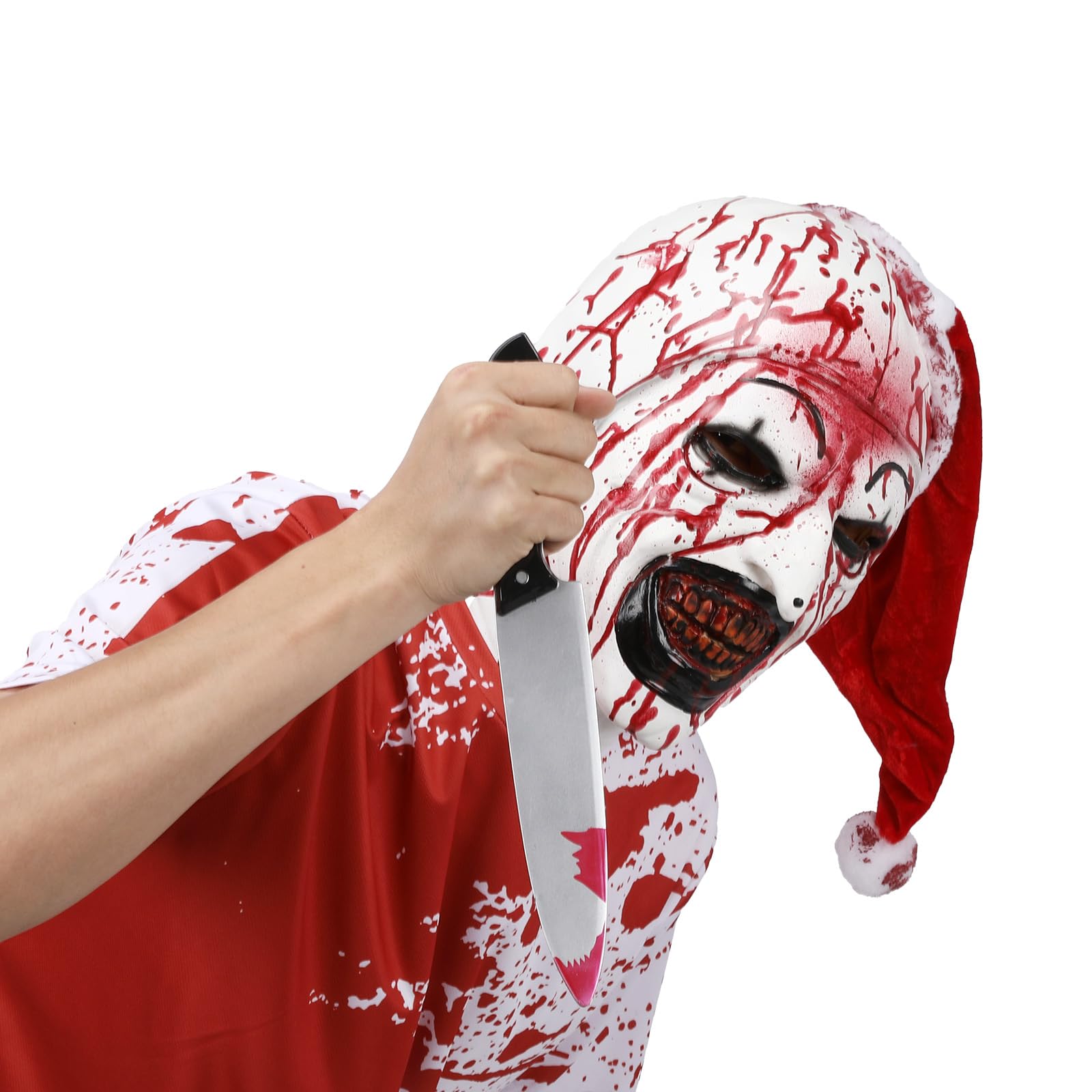 nezababy Terrifier Mask Art The Clown Mask Scary Killer Full Head Masks Horror Halloween Cosplay Prop, Terrifier Mask-c - Image 3