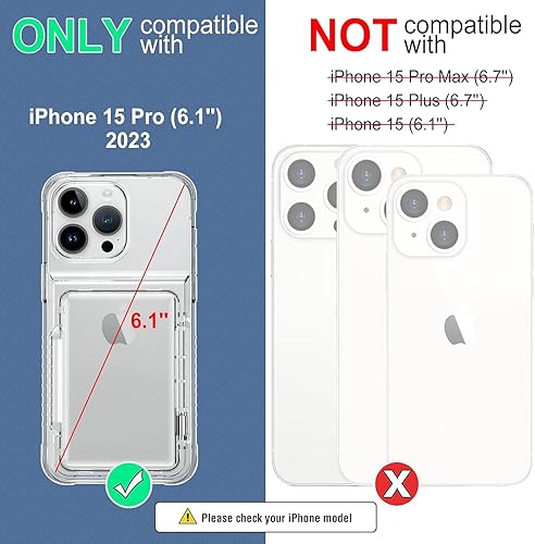 Miniatura 3 de ATRAING Funda tipo cartera compatible con iPhone 15 Pro Max con tarjetero para tarjetas de crédito, ranura para tarjetas oculta, delgada, a prueba