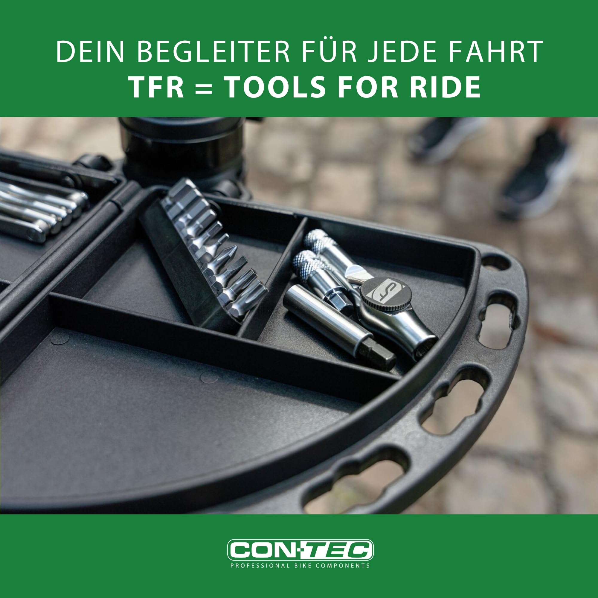 CONTEC Fahrrad-Multitool Trident Ratchet, 10 in 1, Multifunktionswerkzeug, Reparatur Set, Mini-Tool, Multi-Purpose, Innensechskant, Schraubendreher