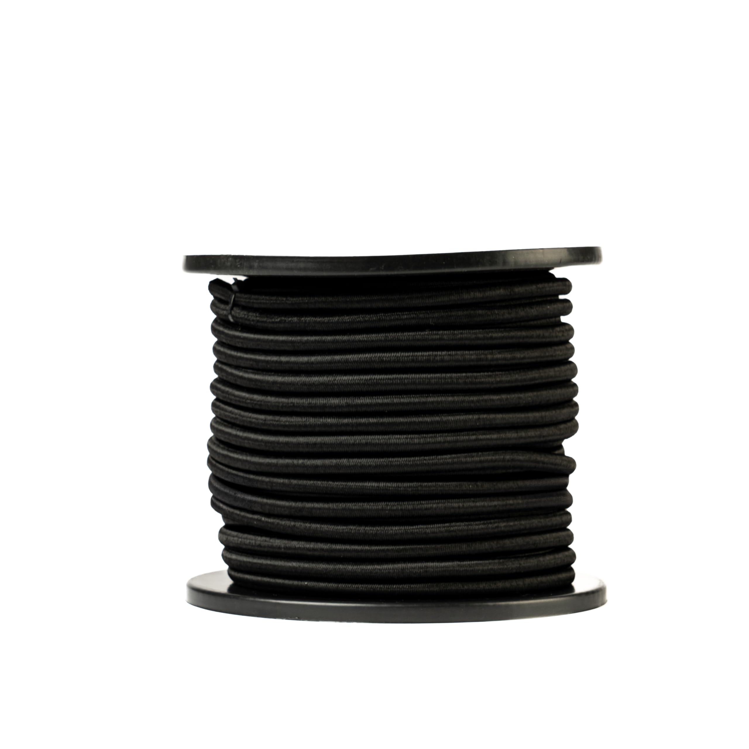 Cuerda elástica redonda (8 mm, 50 m, negro) – Calidad profesional – Resistente a la intemperie y reutilizable – Fuerza de rotura 80 kg