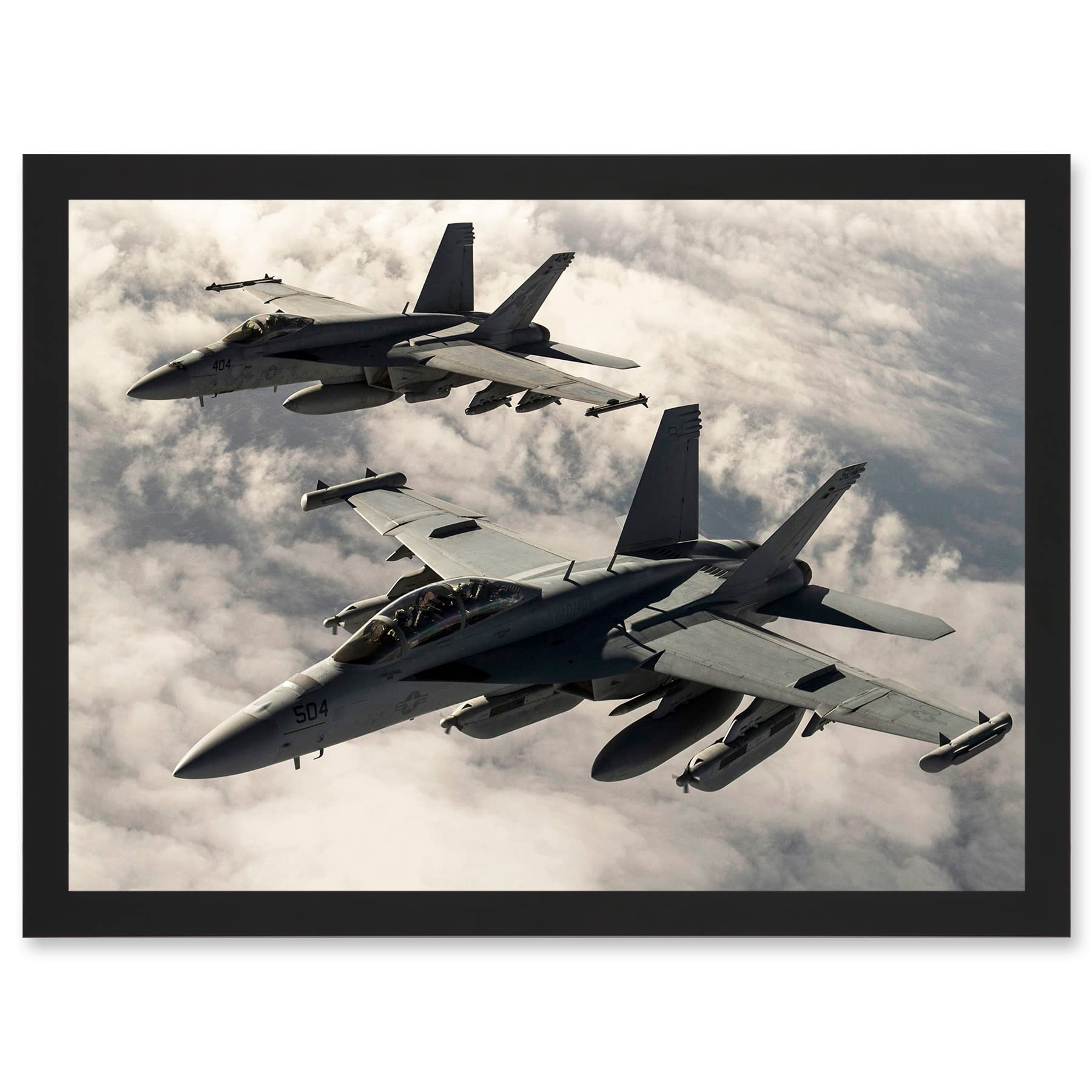 Artery8 Hook Military Us Airforce F-18 Hornet Jet Fighters Photo Wall Art PrintA4 Size from B&Q