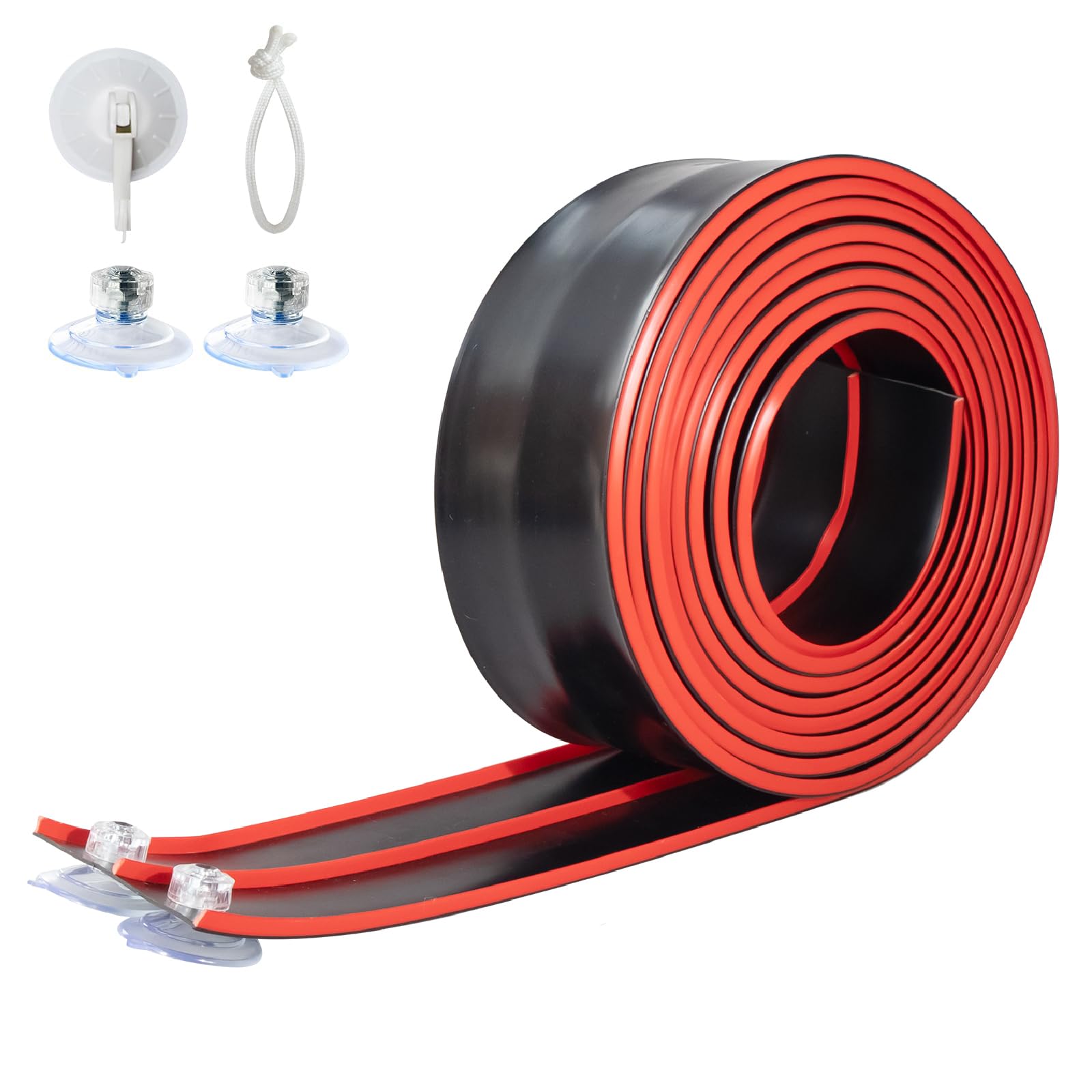 Flex Tracks 15 Ft for Kids Starter Set, Flexible Race Car Ramp Track with Suction Cups Compatible with Diecast 1/64th Cars for Ages 3 &amp; Up (Black &amp; Red)