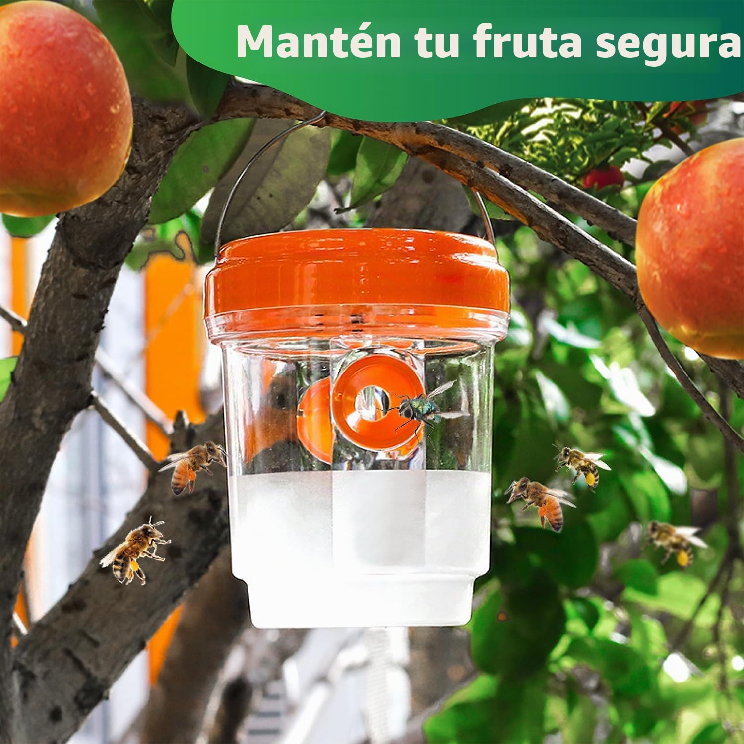 2 Piezas Trampa para Avispas Viva, Trampa Avispas Exterior Jardin Balcon, Atrapador de Avispa para Jardín, Balcón y Camping, Sin Productos Químicos