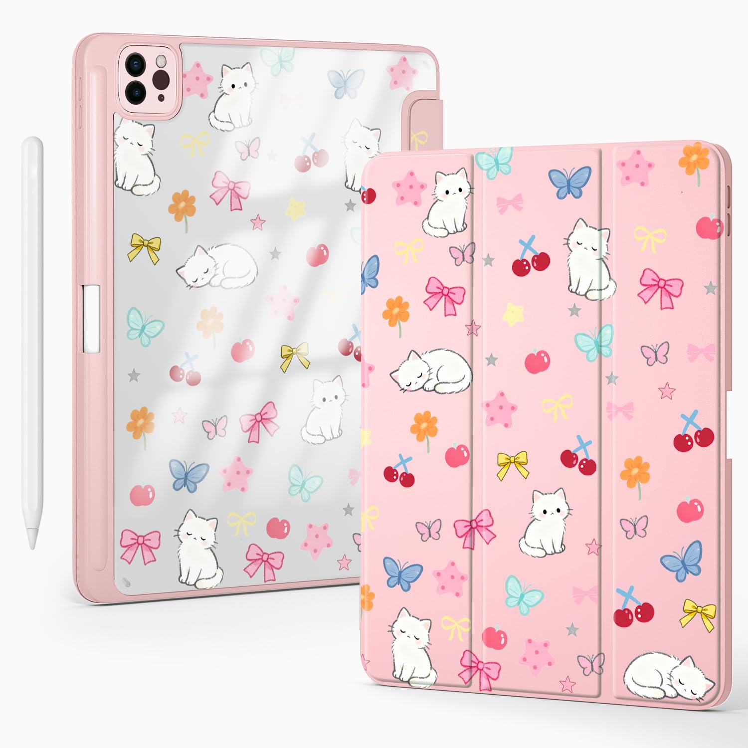Coque iPad Pro 12,9 motif chat japonais étui protection avec support stylet - 8