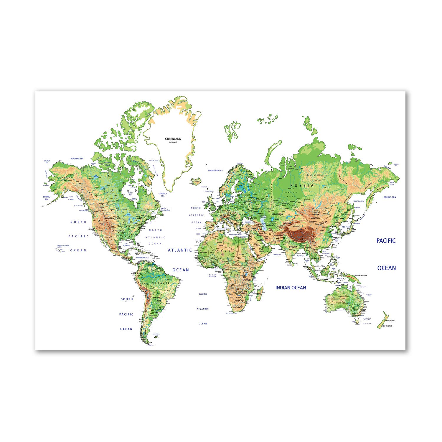 Tulup Obraz na płótnie - 100x70cm - Wydruk na Ścianę do Salonu Kuchni Kanwa Canvas Zdjęcie - Mapa świata