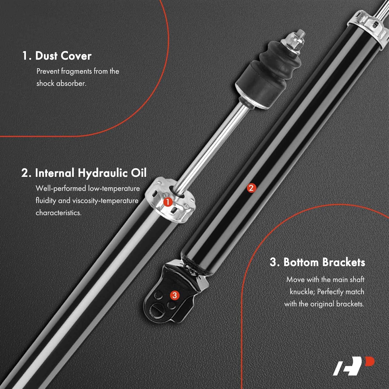 A-Premium Rear Shock Absorber Compatible with Nissan Maxima 2009-2014/2016-2018, 2-PC Set