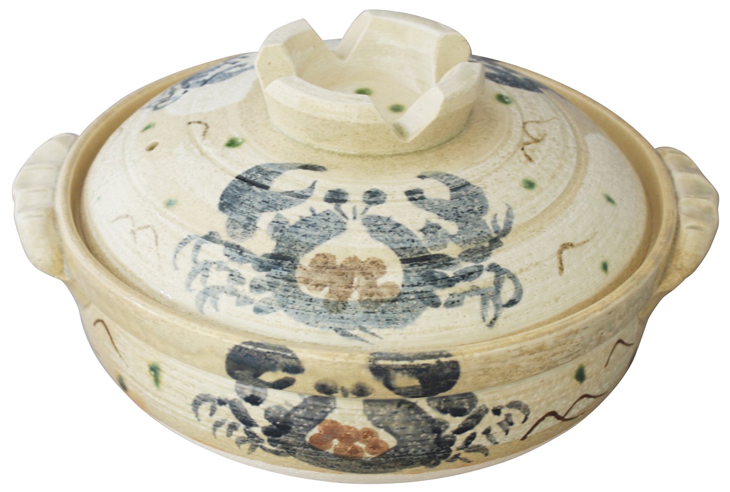 Amazon｜三陶 萬古焼 土鍋 かに絵 9号 05499 (深鍋) 4-5人用｜土鍋