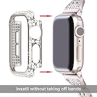 Vista 5 de Surace - Carcasa de 1.61 pulgadas compatible con Apple Watch Series 9, 8, 7, con protector de bordes con más de 400 diamantes de cristal