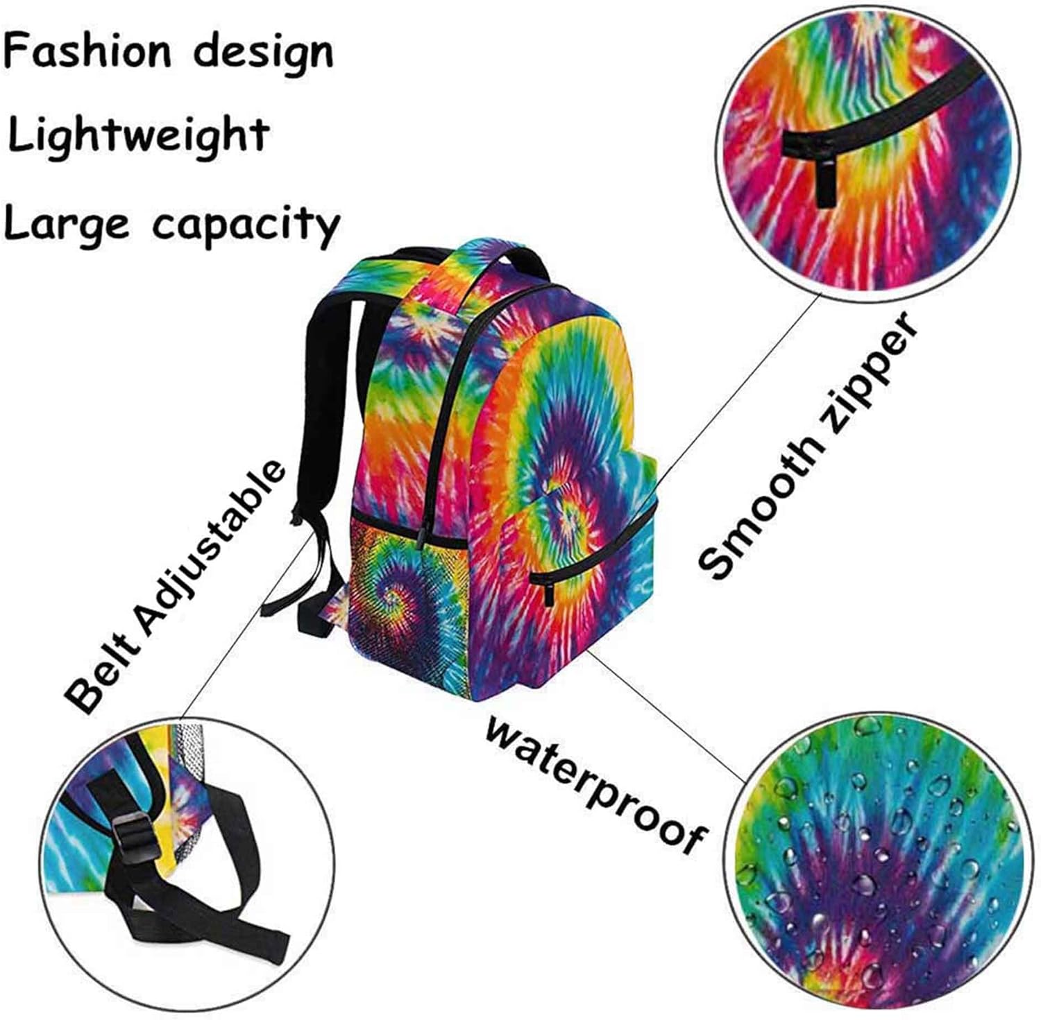 Black Friday - 50% OFF Wamika Red Tartan Plaid School Backpack Waterproof Shoulder Bookbag, Color2, Tie Dye, 11.5X8X16 IN Big Sale Wamika Red Tartan Plaid School Backpack Waterproof Shoulder Bookbag, Color2, Tie Dye, 11.5X8X16 IN