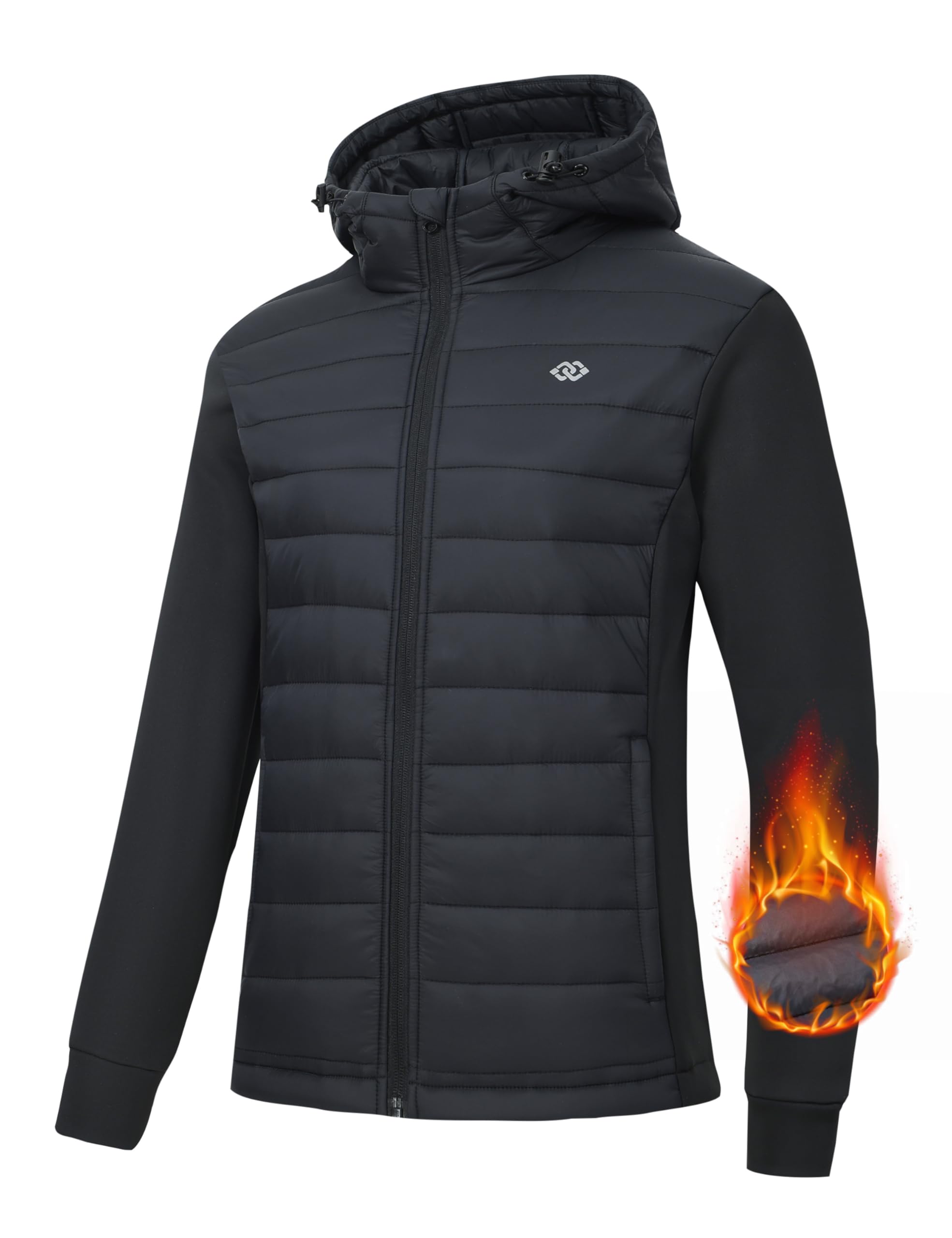 MoFiz Damen Fleecejacke (Schwarz, XL)