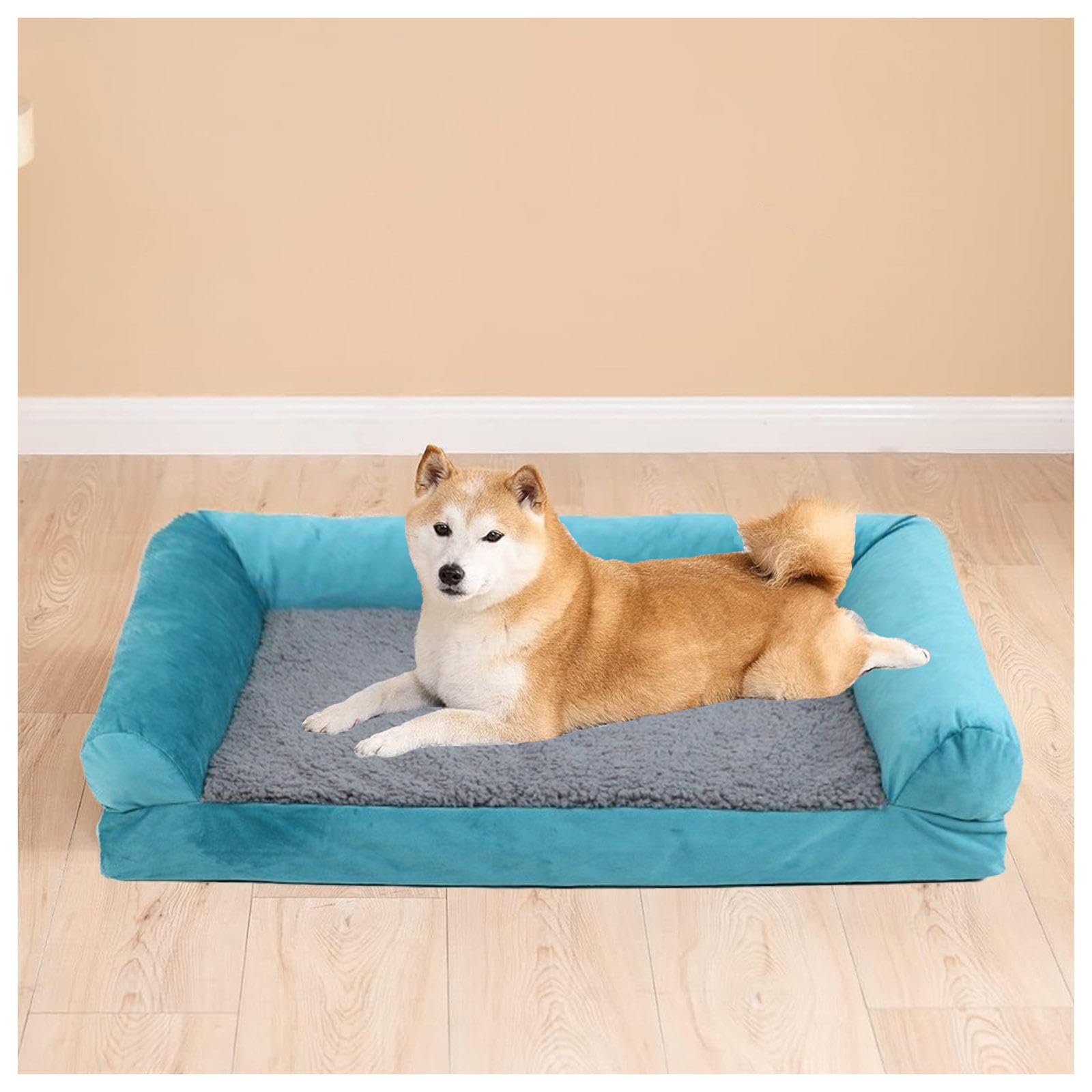 Cuccia Cane Memory Foam, con Tre Lati Rialzati Ortopedico Cuscini per Cani, Idrorepellente AntiGraffio,Sfodrabile Materassino Cane,XL