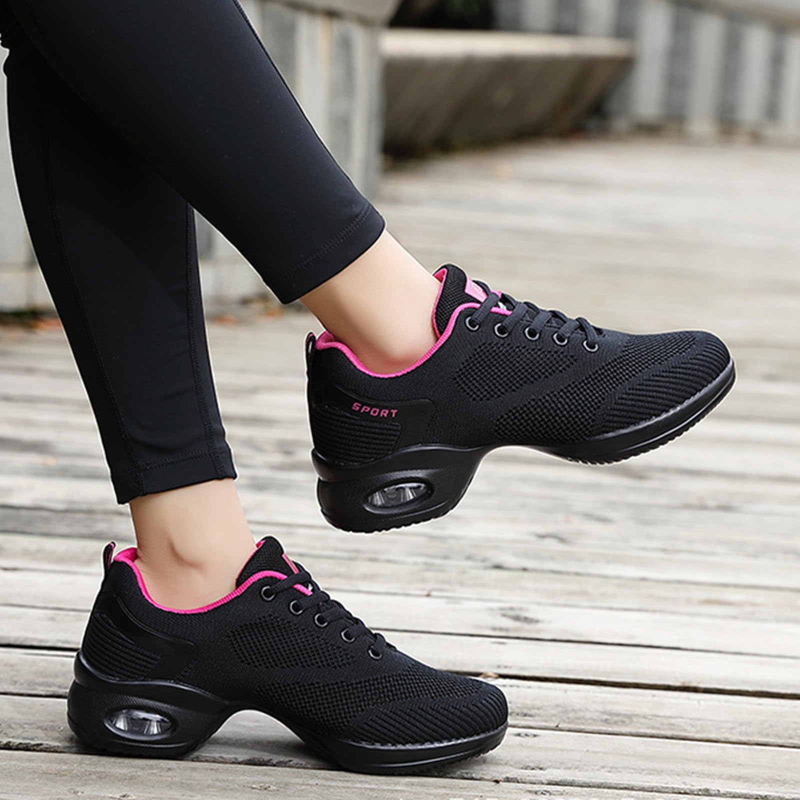 Zapatos de Baile Jazz Mujer Transpirable Zapatillas de Baile Zumba Ligeros para Latino Moderno Tap Presentaciones