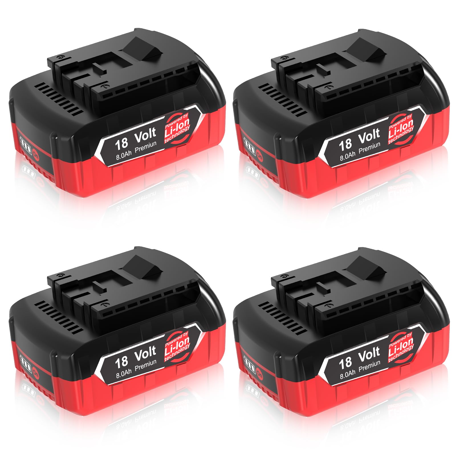 4Packs 18V 8.0Ah GBA Batteries pour Bosch Professional