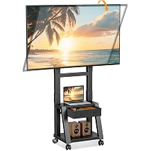 Heavy Duty TV Carts on Wheels for 32-75" TVs Rolling Floor Stand w/Drawer