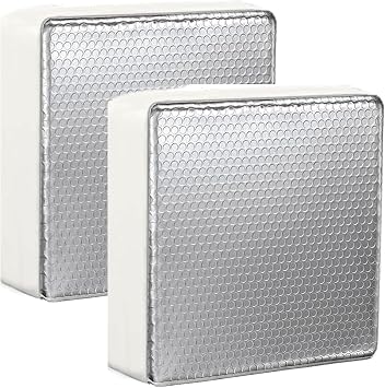 2 Pack RV Vent Insulator 14 * 14 * 3" RV Skylight Cover with Reflective Surface Universal Camper Skylight Shade for Vent Inside Camper Trailer with Velcro 2
