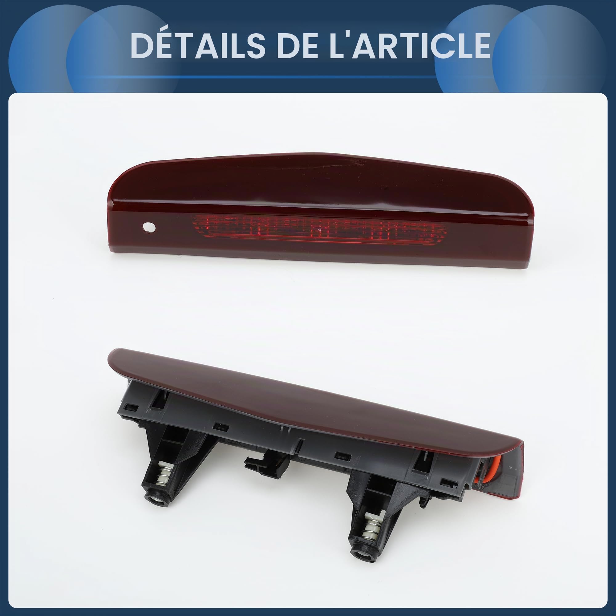 Troisième Feu Stop À LED Pour Opel Corsa D S07 06-14 5 Portes 1pc | Plastique ABS, Couleur Rouge, 23.7x5.5cm, 12VDC, 2 Broches, IP67, OE13188045, Pour Opel Corsa E X15 15-19 5 Portes