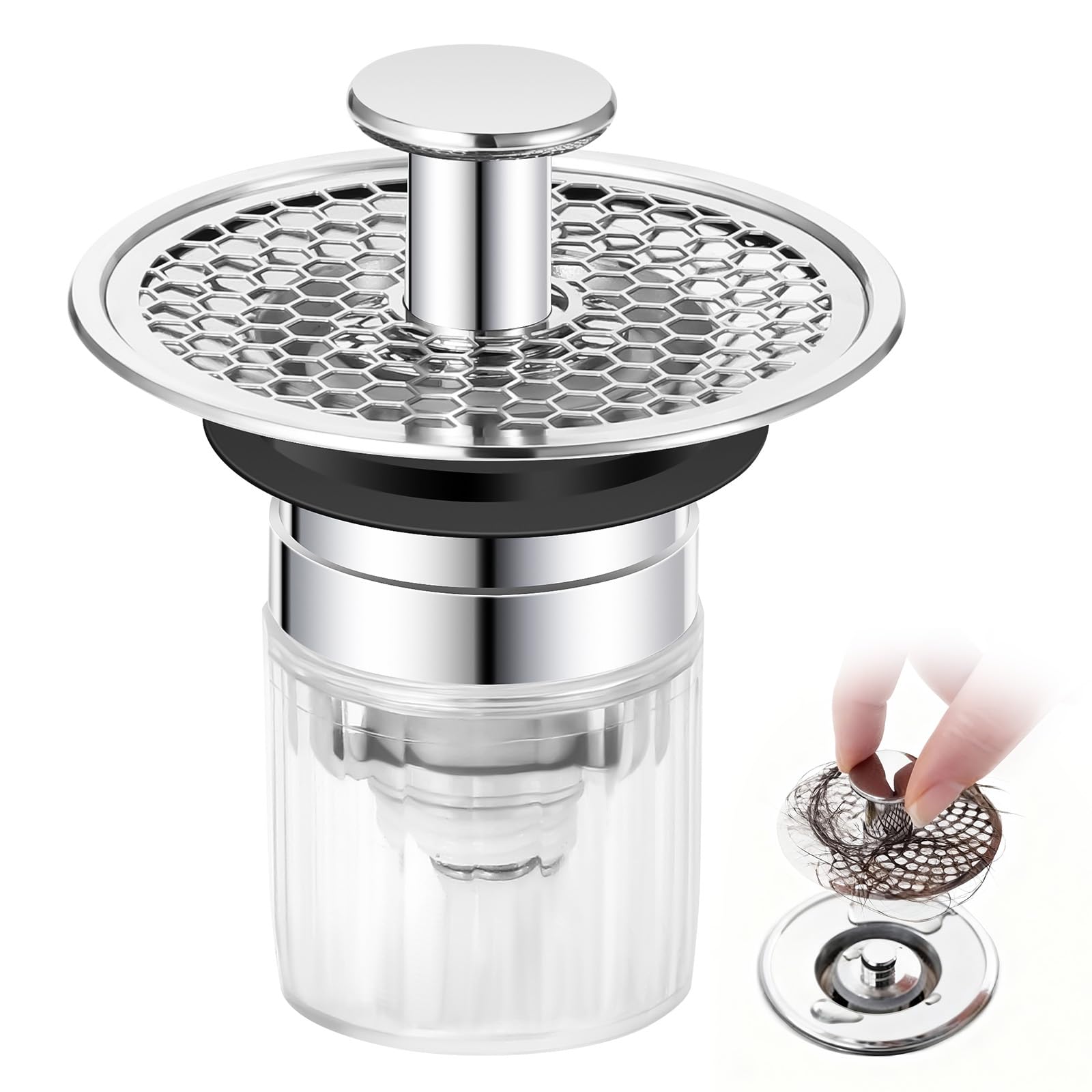 Tappo per lavandino, valvola pop-up universale, tappo di scarico, tappo