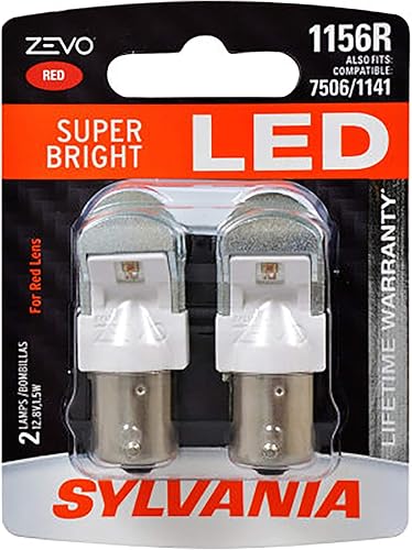 Focos de luz LED blanca x 2 unidades, Sylvania Zevo 921 T-10 W5W, 1156, Rojo