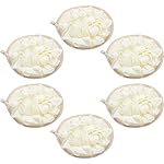 Boao 3 Pcs Bath Shower Pouf Sponge Mesh Pouf Shower Ball Exfoliating Body Sponge Pad Scrubber Glove with Flower Bath Ball (Beige,Dark Pink Purple)