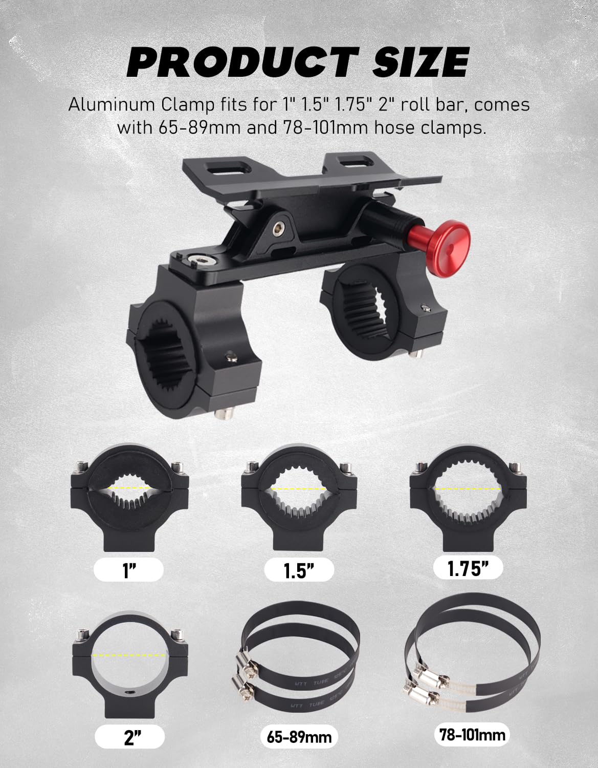 Soportes para extintor de incendios de barra antivuelco, soporte de extintor UTV de liberación rápida de aluminio compatible con Can Am X3, Polaris RZR Ranger 1000