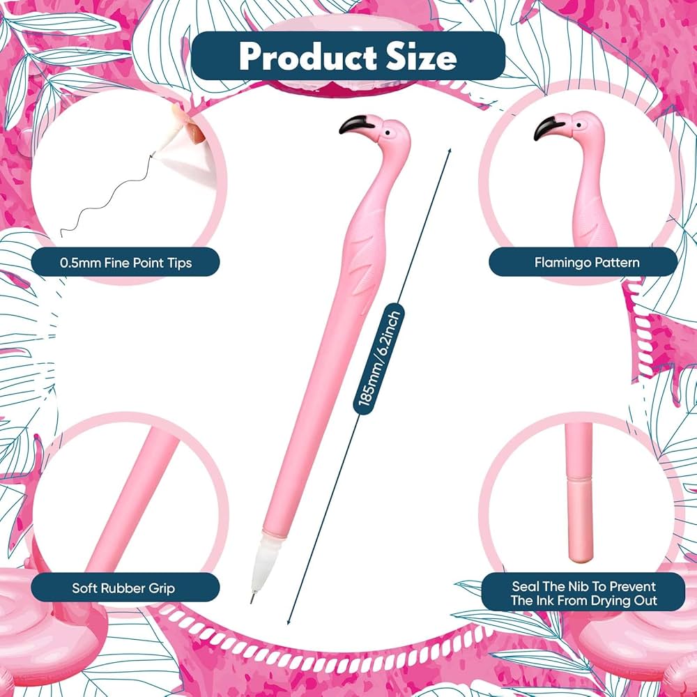 Amazon | 12本 かわいいフラミンゴペン ギフト クリエイティブ