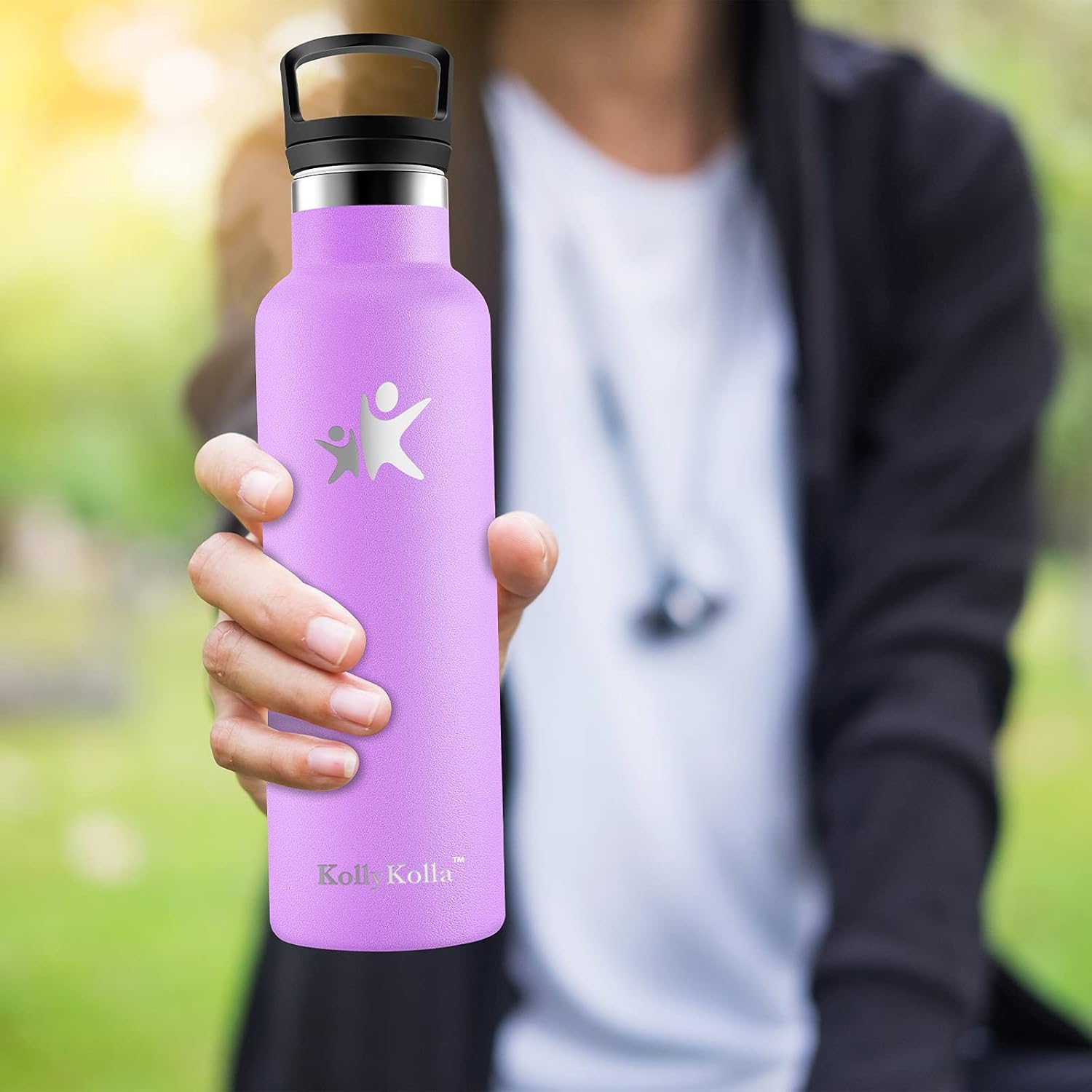 Kollykolla 水筒 1000ml おしゃれ ジム用の水筒 ステンレスボトル ストロー水筒 スポーツ フィットネス 二重構造 二重蓋スポーツボトル 保温保冷大容量 女の子 漏れなし 炭酸 炭酸保冷 男の子 直飲み 真空断熱 魔法瓶 爆売り 1000ml