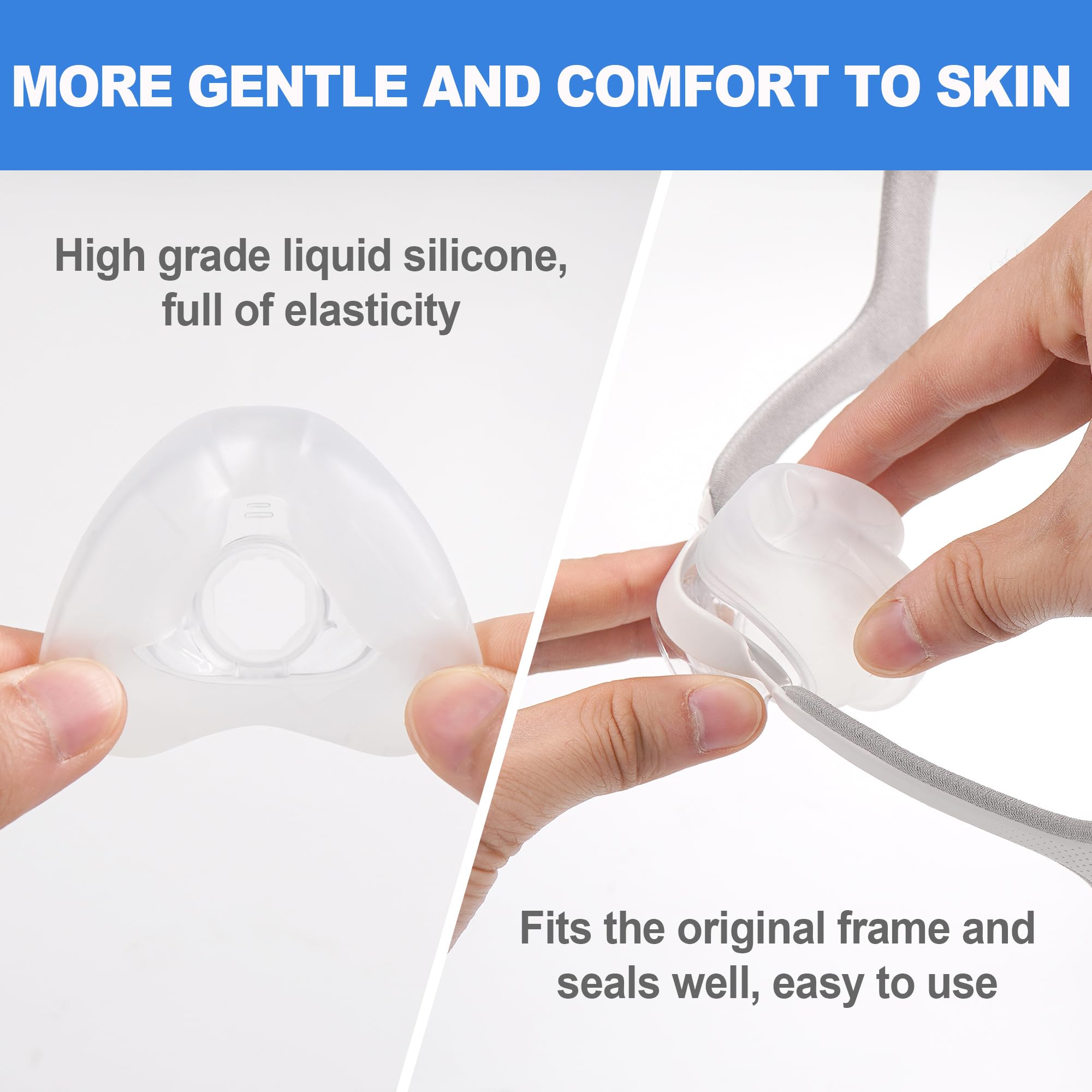 2 Paquets de Masque de Remplacement (M) pour Airfit N20, Ajustement Parfait et Port Plus doux, Compatible avec l'armature d'origine, Accessoires CPAP de BlessEase (M)