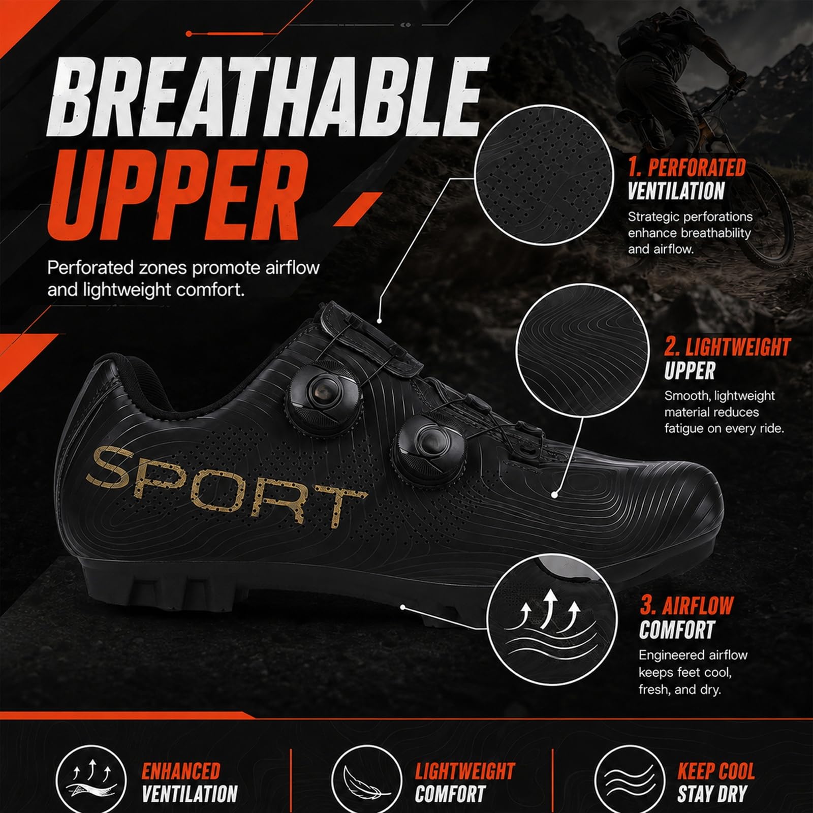 Ciclismo Zapatillas Hombres Mujeres Bicicleta Montaña Zapatos