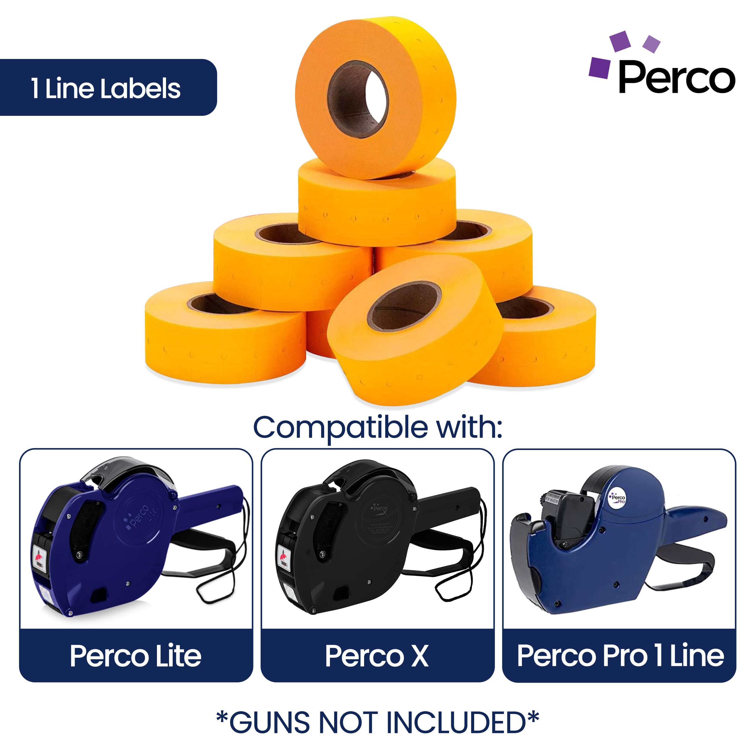Snapklik.com : 1 Line Fluorescent Orange Labels - 32 Rolls, 4 Sleeves ...