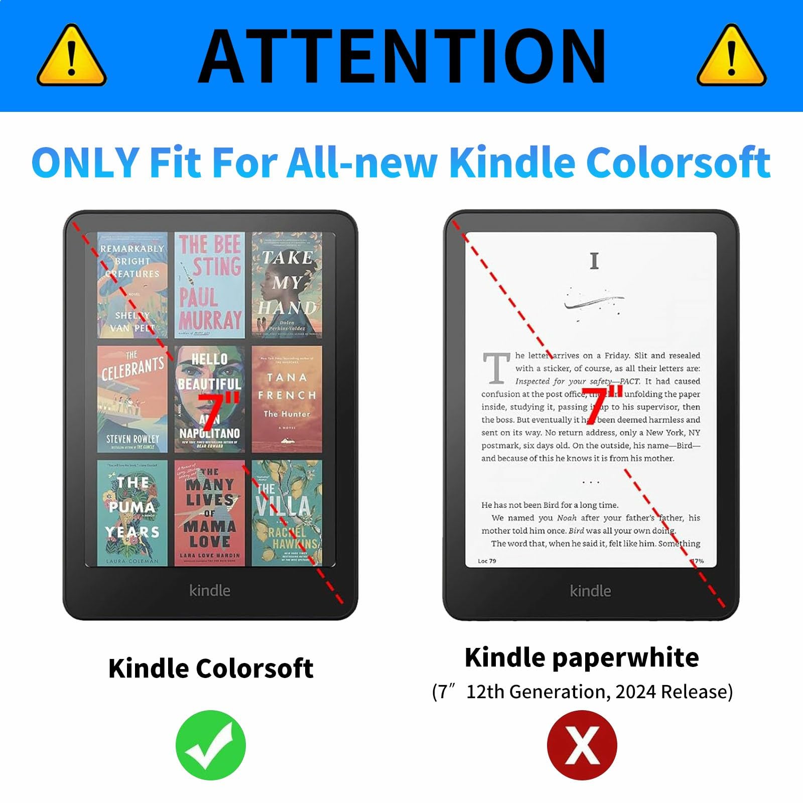 Amazon.com: for Kindle Colorsoft Case 7 inch Lightweight 360