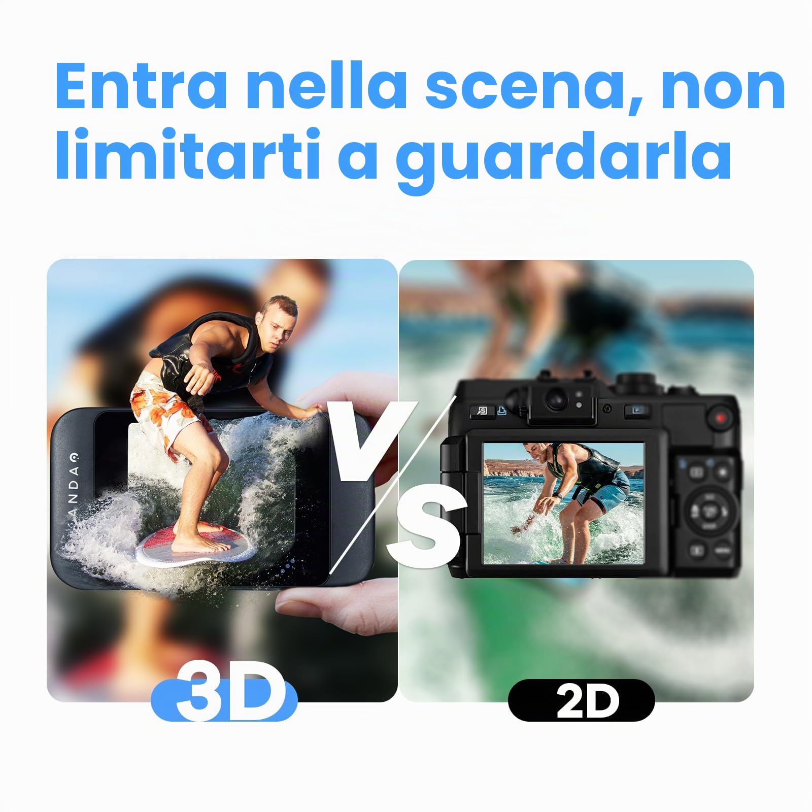 Kandao QooCam Ego - Viewer-Integrated 3D VR Camera, 4K 60fps Videos Stereoscopic Instant Display, for Travel, Party, VR Content-Created Device, Compatibile con AR Glasses, Black Kit.
